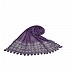 Box checkered circular design stole with sequence styled circular fringe's - Light purple
